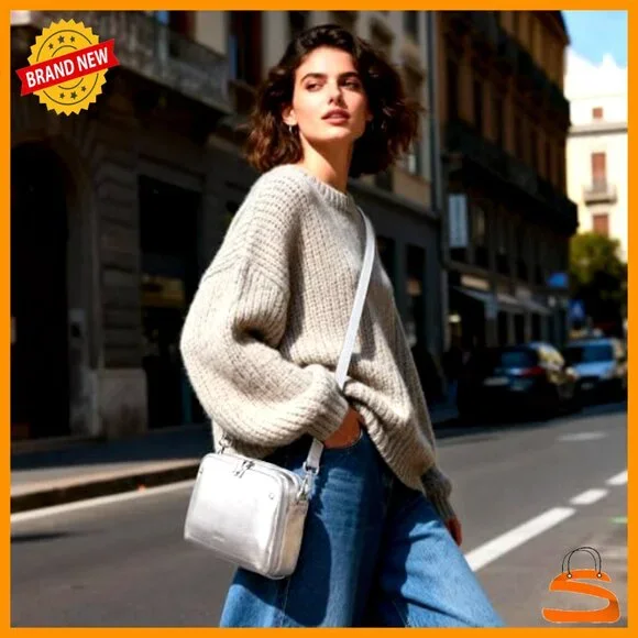 Genuine Leather Crossbody Bag with RFID Wallet, Adjustable Strap - Picture 2 of 7